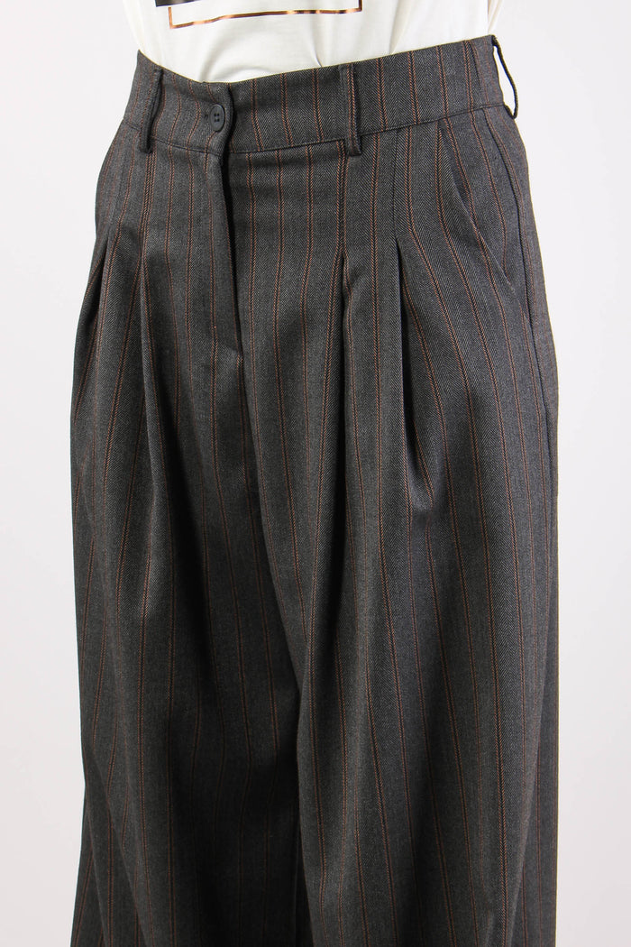 Pantalone Pences Gessato Grigio/ruggine-7