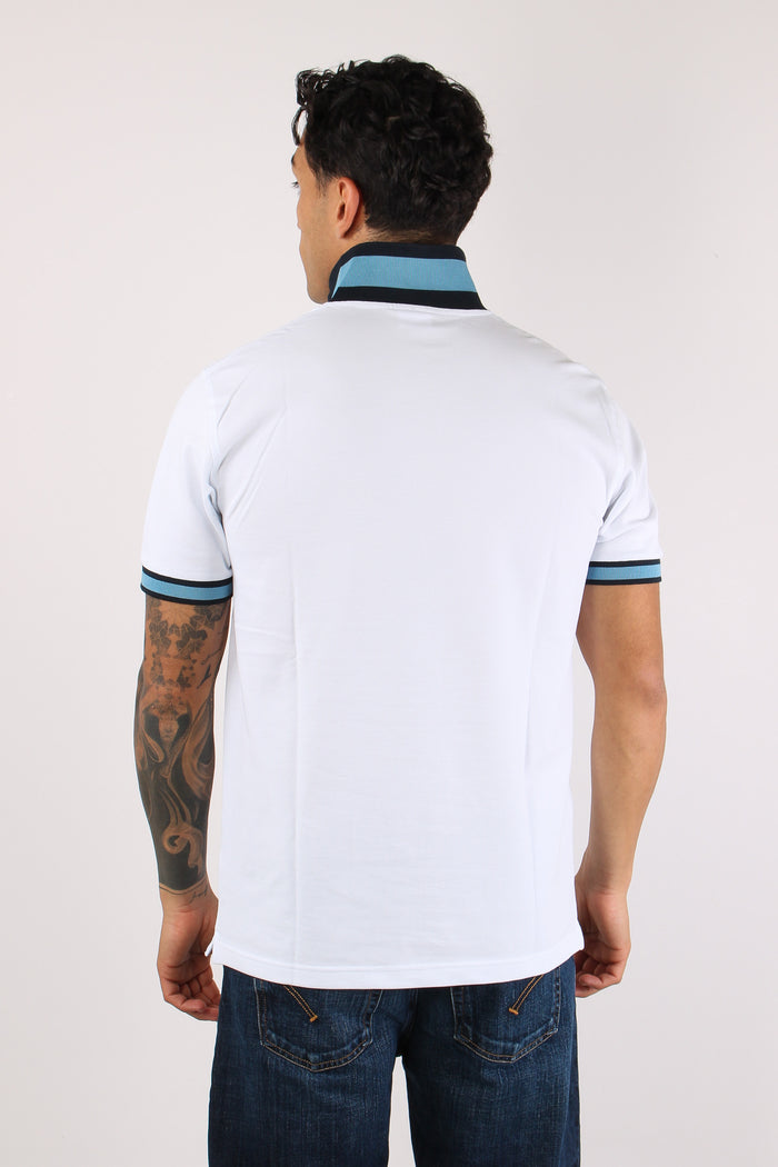 Polo Collo Bicolor Bianco-5