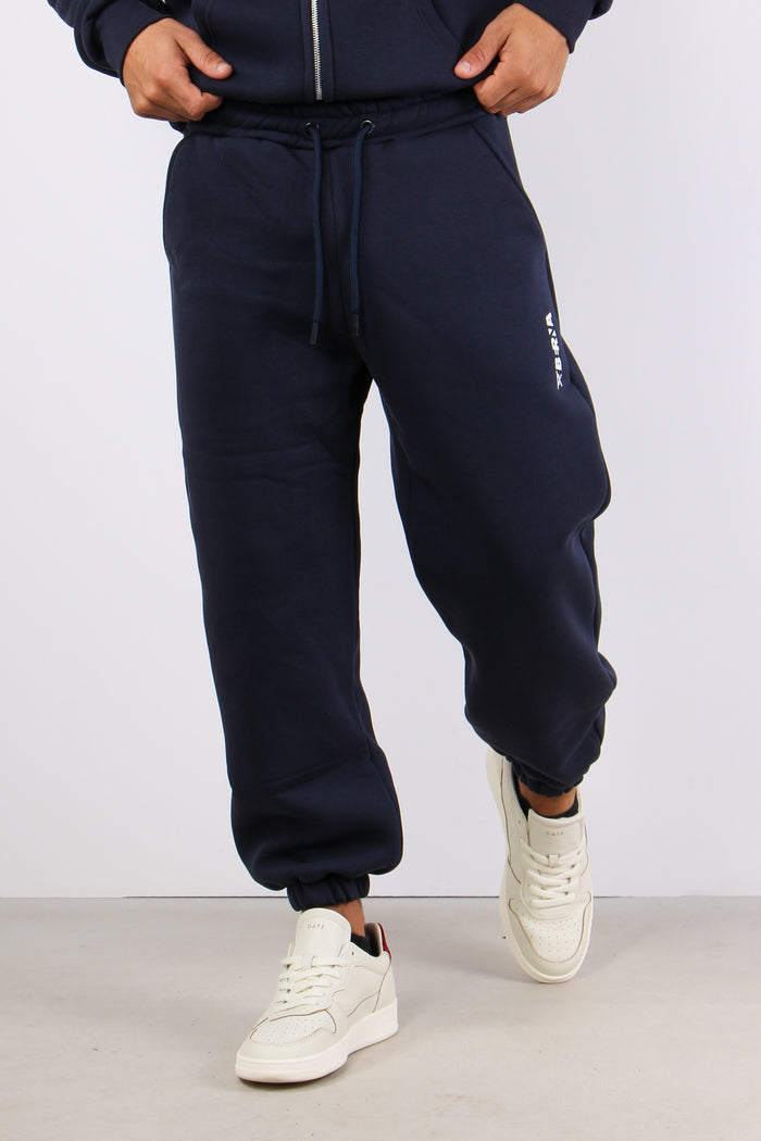 Pantalone Felpa Logo Blu