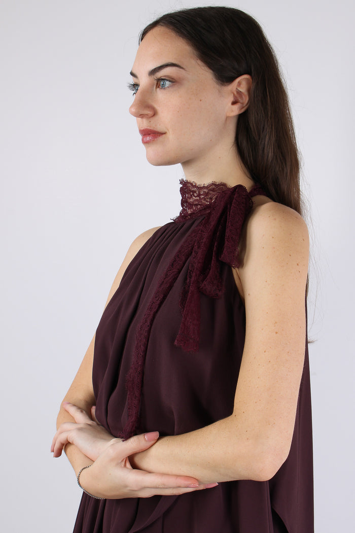 Mirtillo Abito Crepe Pizzo Bordeaux-8