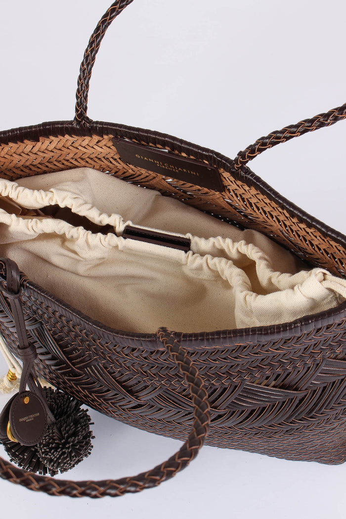 Paloma Shopping Pelle Intrecci Choco-5