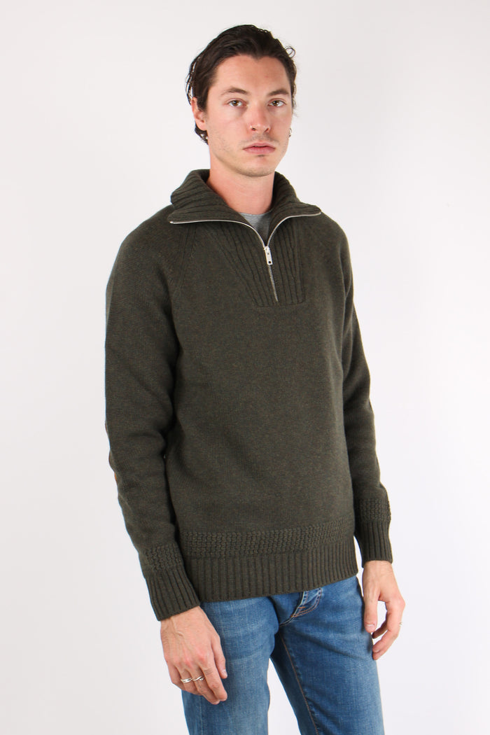 Mezza Zip Tasca Velluto Militare-7