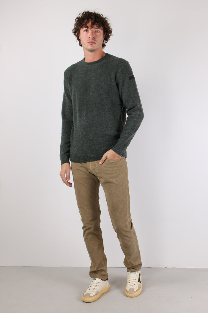 Girocollo Lana Boucle Forest Green-2