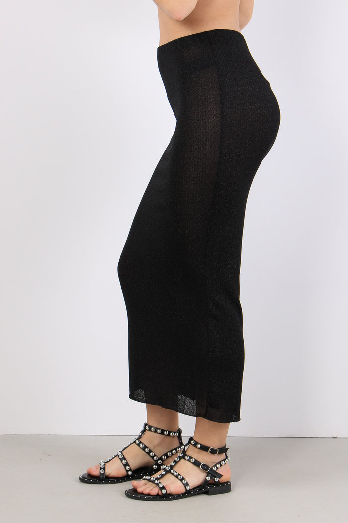 Gonna Lunga Lurex Nero-4