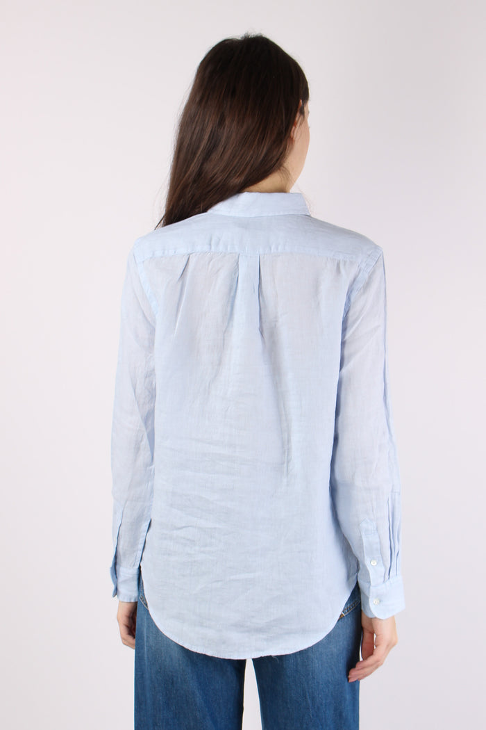 Camicia Classica Lino Oxford Blue-4