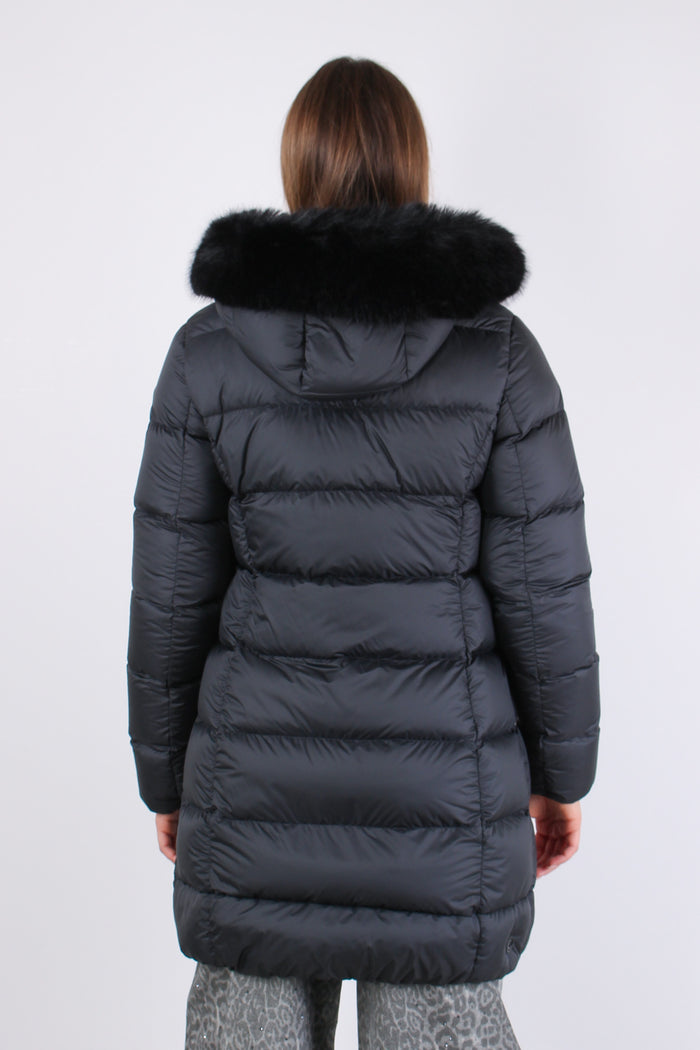 Piumino Lungo Opaco Ecopellicc Nero-3
