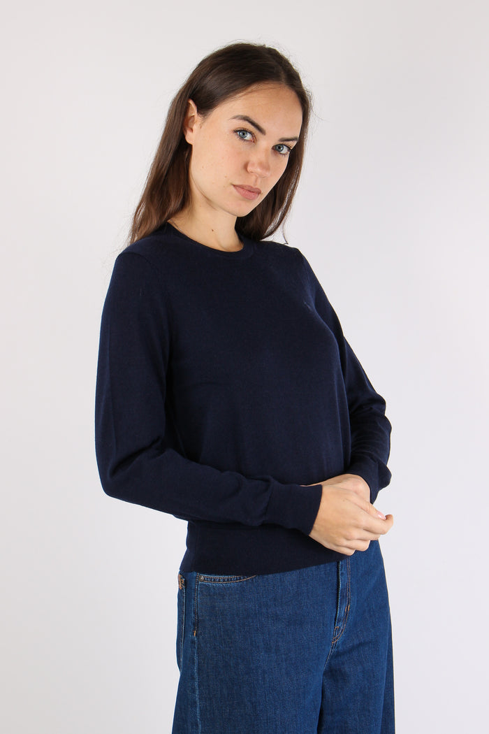 Maglia Girocollo Lana Hunter Navy-3