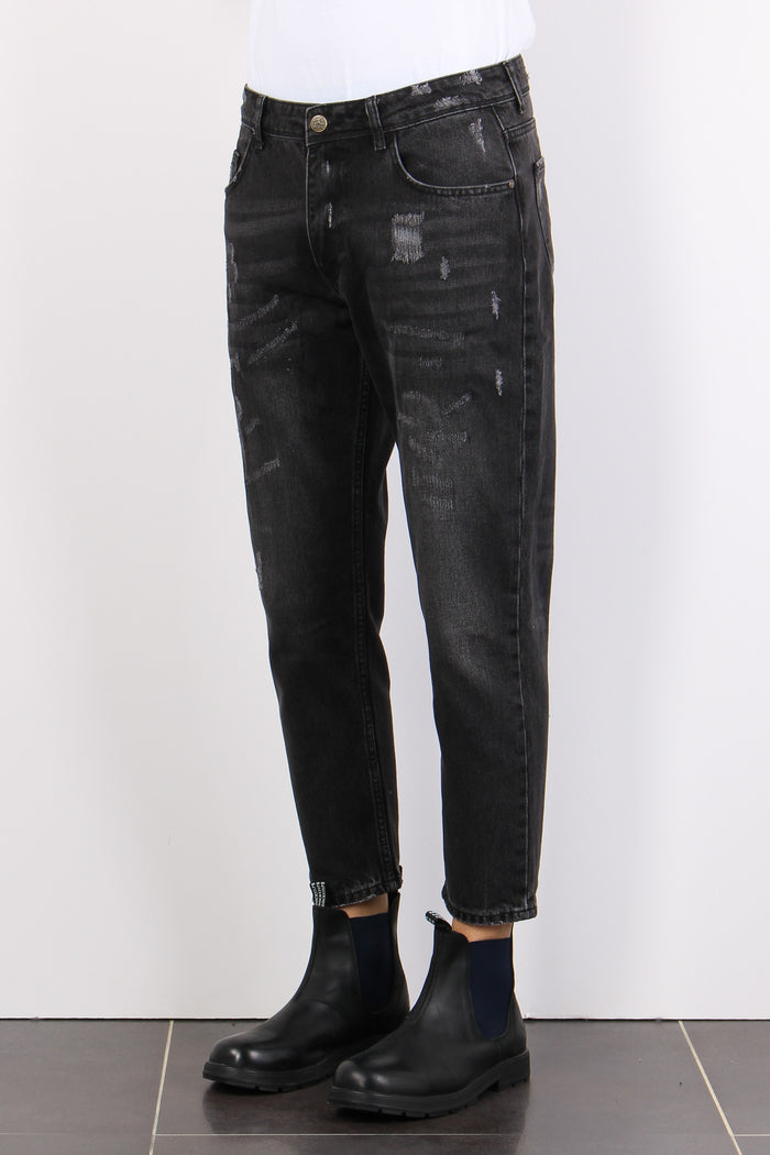 Denim Cropped Fit Denim Nero-4