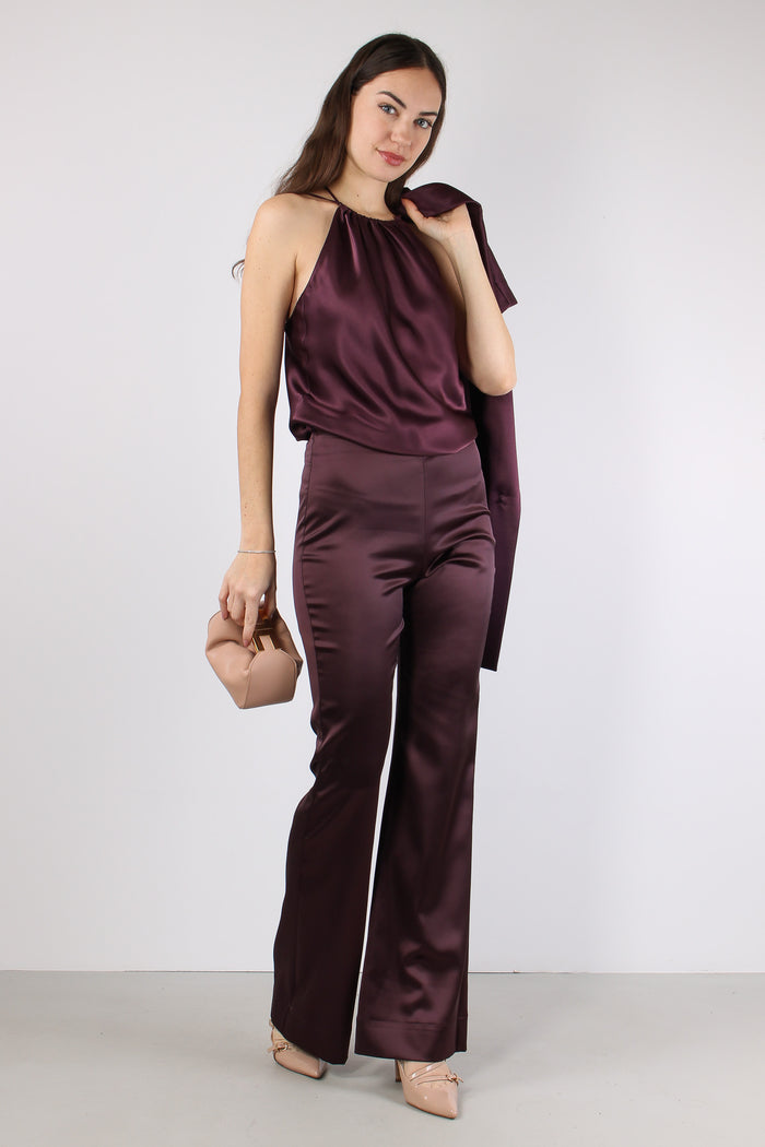 Carota Top Satin Smanicato Bordeaux-4