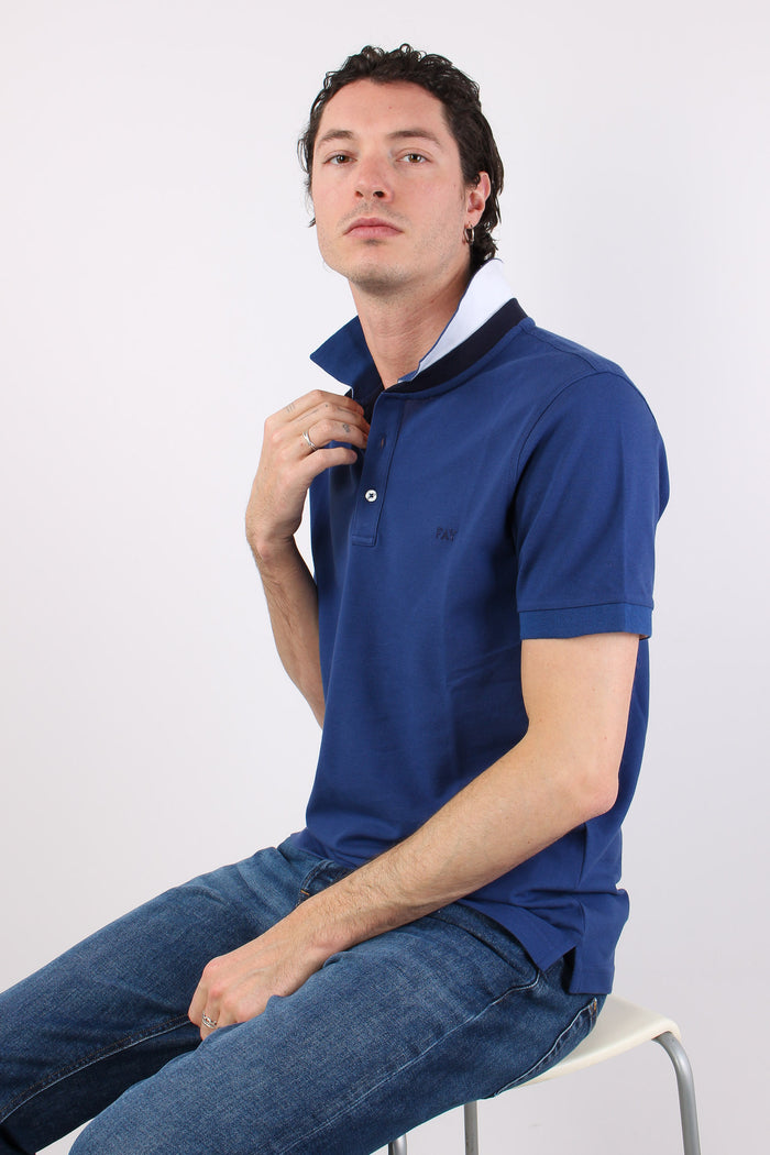 Polo Colletto Contrasto Royal-5