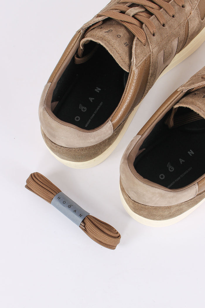 Sneakers H668 Allacciato H Banda Suede Cammello-4