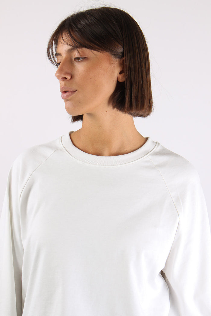 T-shirt Cotone Manica Svasata Panna-8
