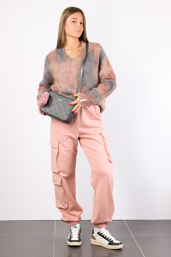 Pantalone Felpa Tasconato Old Rose