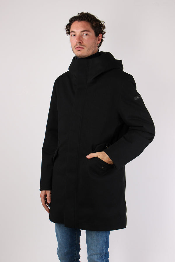 Parka Interno Piuma Tricotech Black