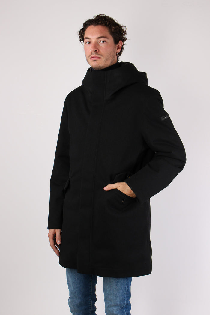 Parka Interno Piuma Tricotech Black