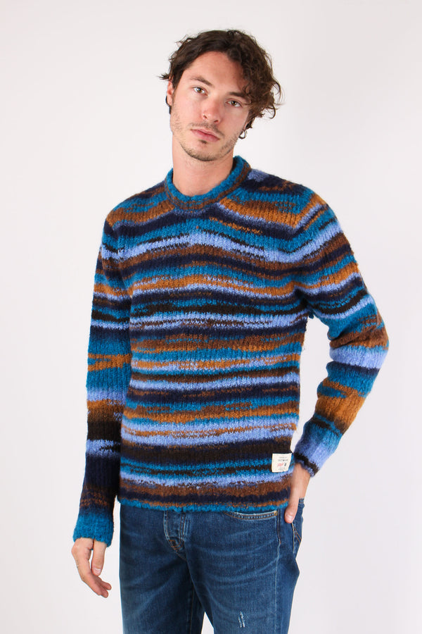 Maglia Girocollo Riga Indefini Blu/ruggine-2