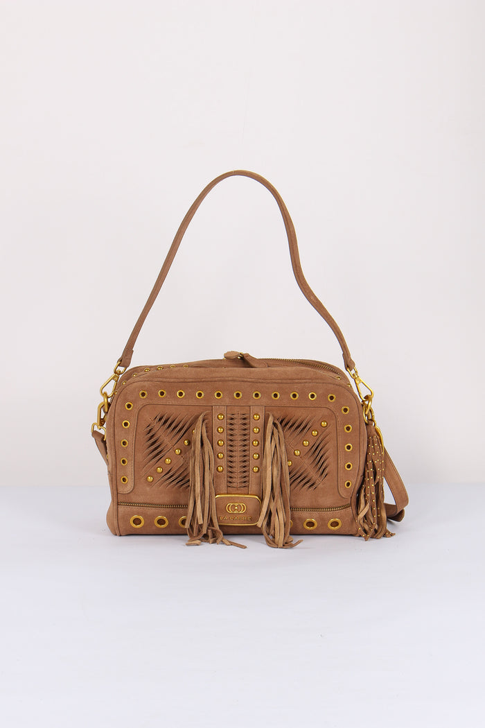 Bauletto Camoscio Frange Cuoio