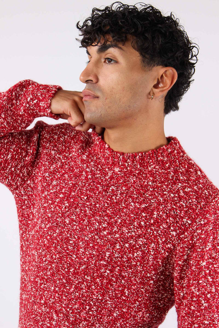 Maglia Girocollo Boucle Rosso-7
