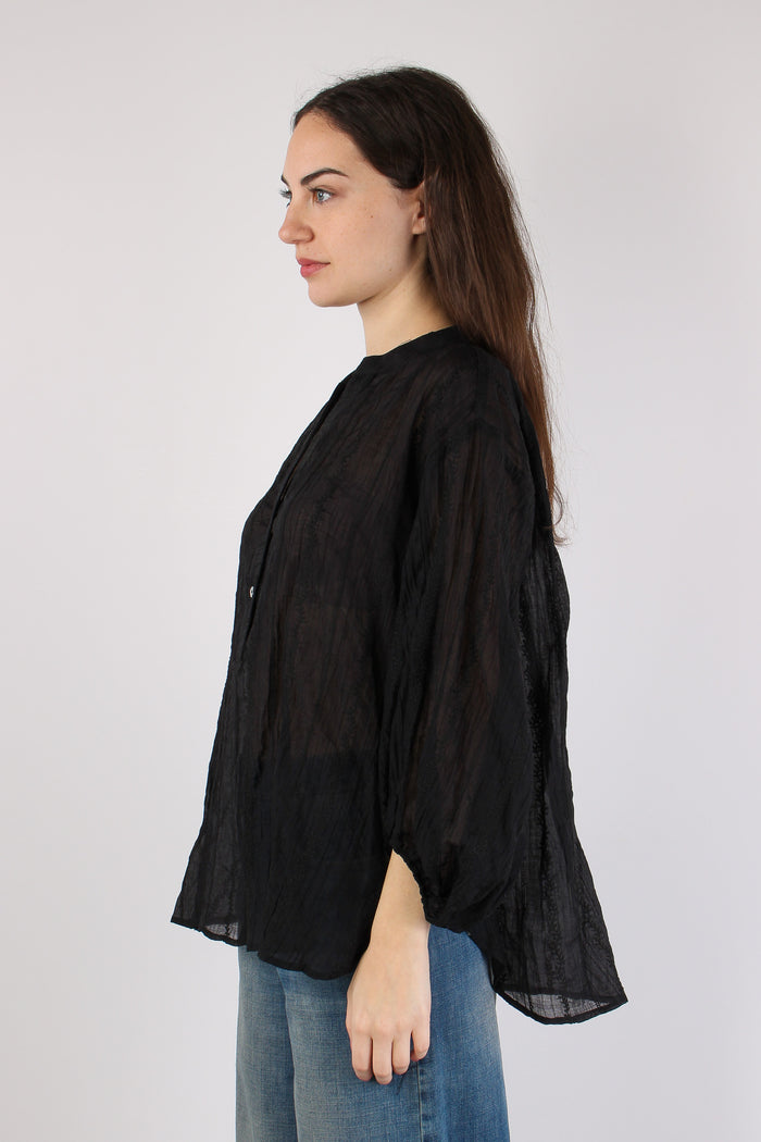 Camicia Mussola Ricami Nero-7