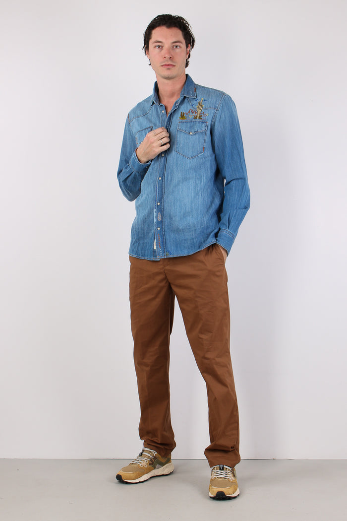 Camicia Denim Ricami Cactus Denim