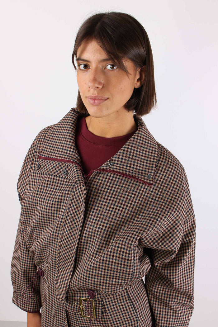Bomber Pied De Poule Bordeaux/blu-3