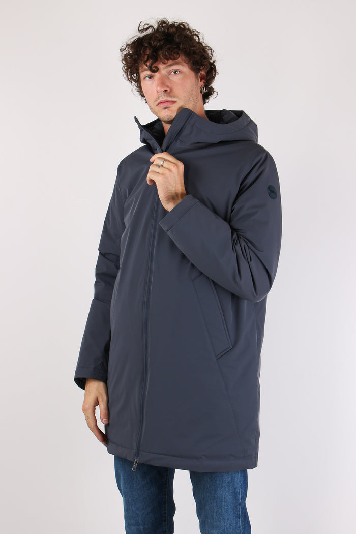Giubbotto Parka Nylon Liscio Navy-4