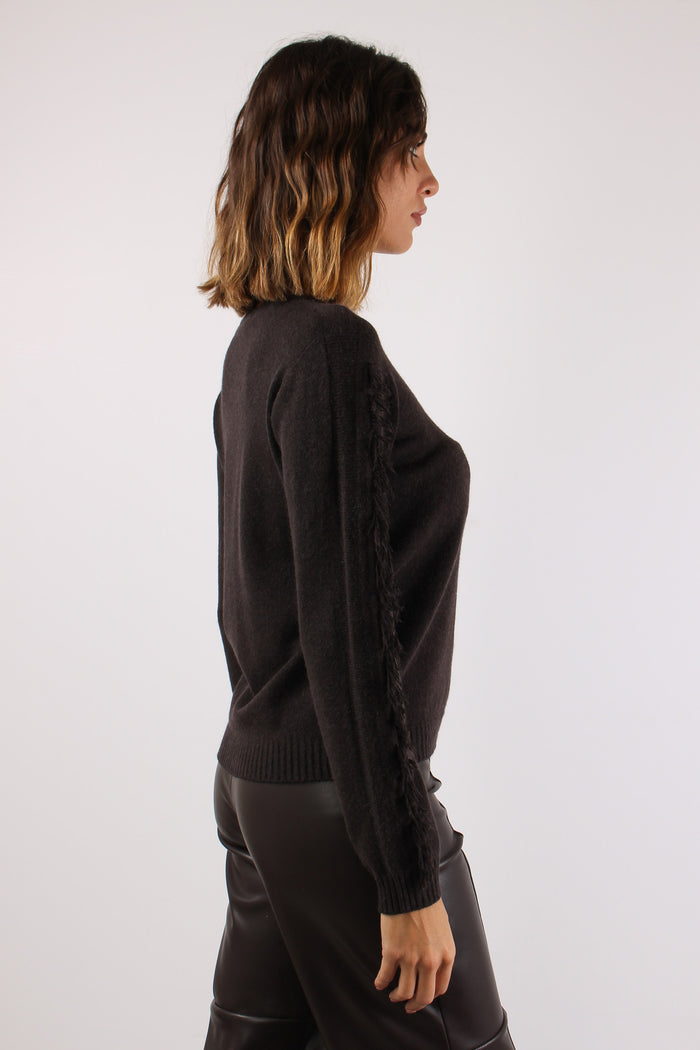 Maglia Girocollo Frangia Manic Moro-7