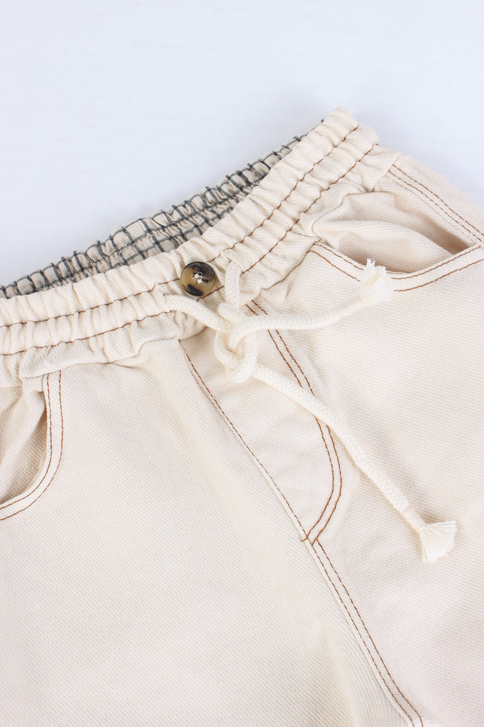 Pantalone Ampio Twill Ivory-3