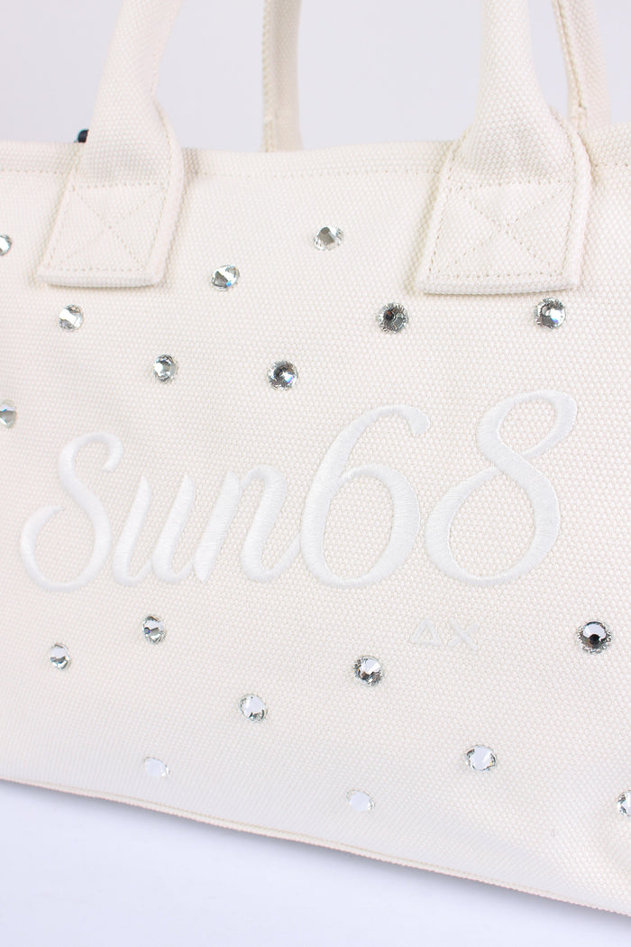 Shopping Media Canvas Strass Bianco-6