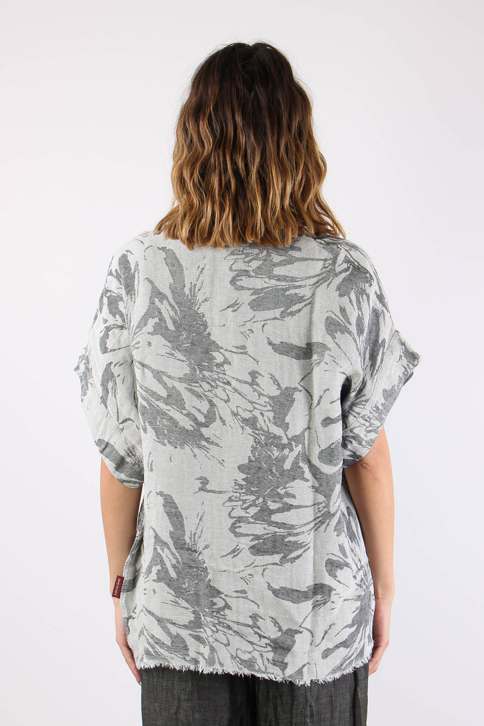 Giacca Kimono Frange Fantasia Sabbia/canna Fucile-4