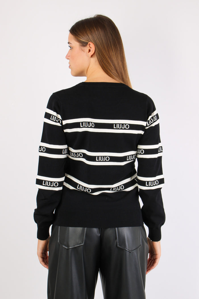 Maglia Ml Girocollo Riga Nero/bianco-4