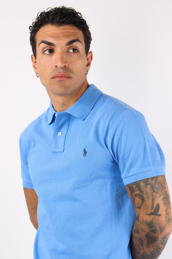 Polo Slim Fit Mesh Harbor Island Blue-7