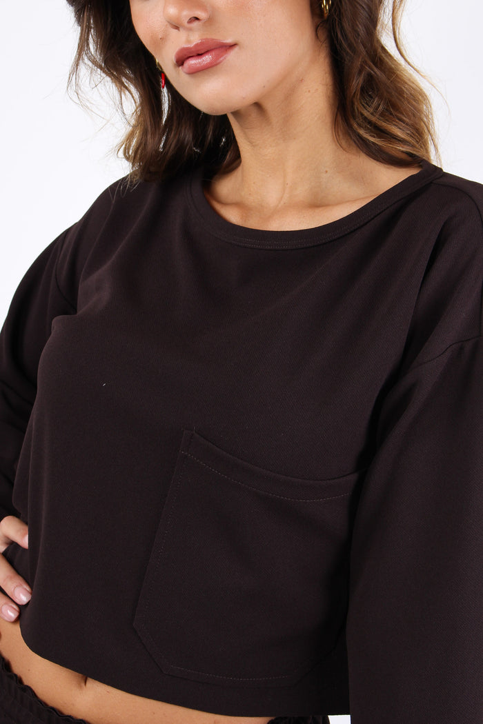 Felpa Scuba Maxi Tasca Moro-7