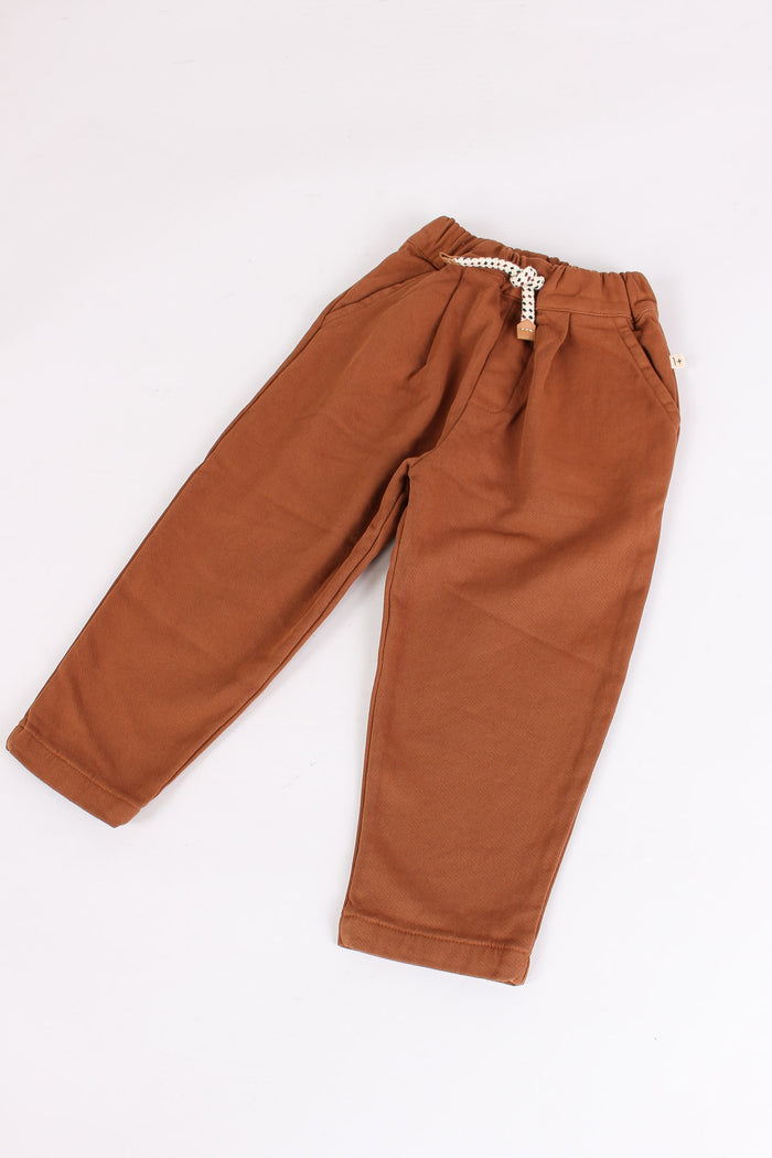 Pantalone Cotone Caldo Castagna-4