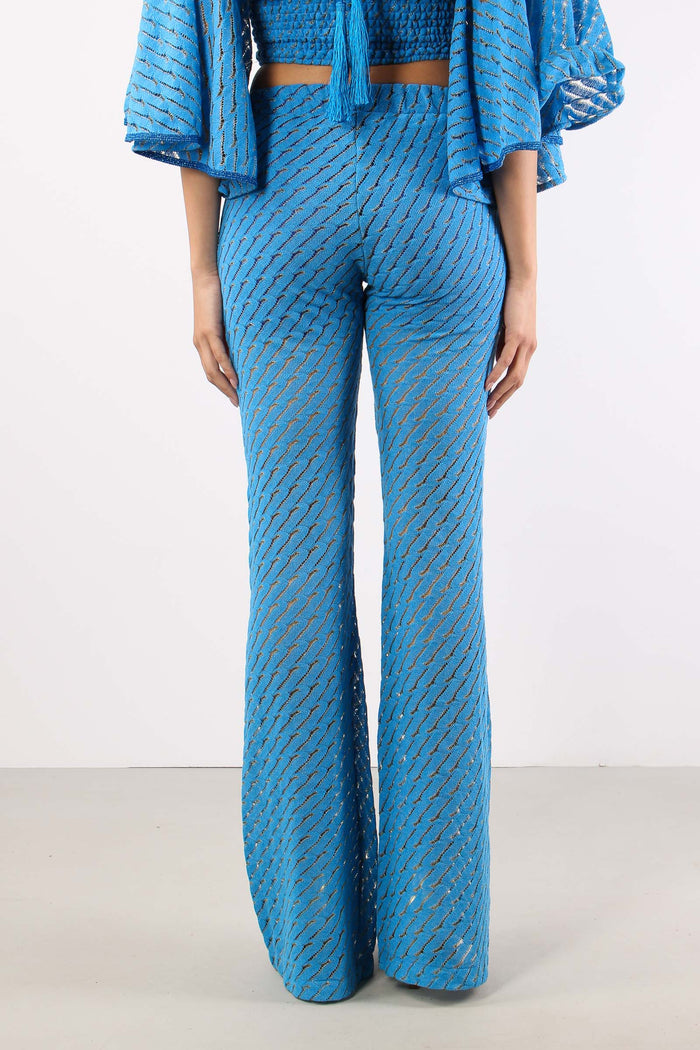 Pantalone Svasato Jacquard Bluette-4