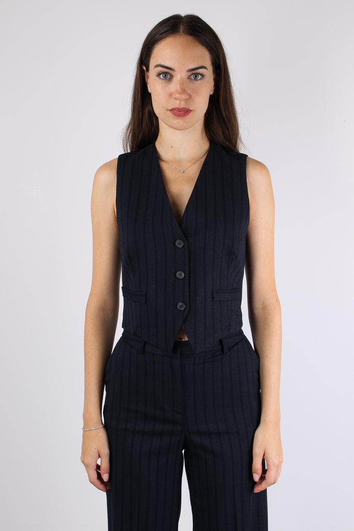 Gilet Gessato Blu/fango-4