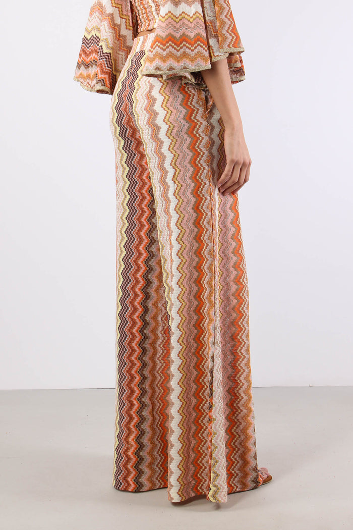 Pantalone Palazzo Jacquard Terra-6
