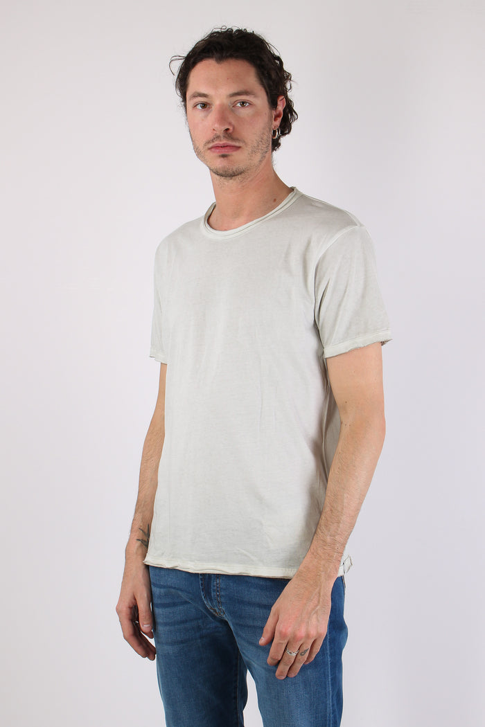 T-shirt Cotone Taglio Vivo Grey Faded-3