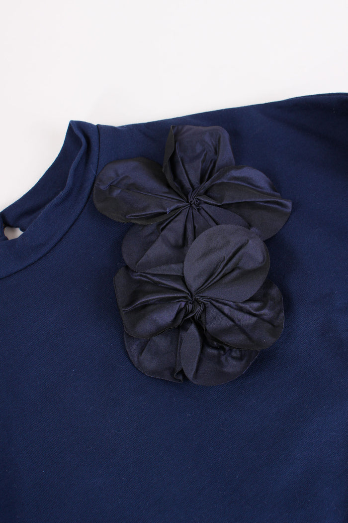 Felpa Jersey Fiore Blu Blu-3