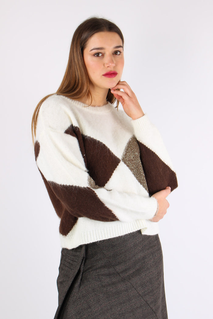 Maglia Rombi Luex Panna/moro-6