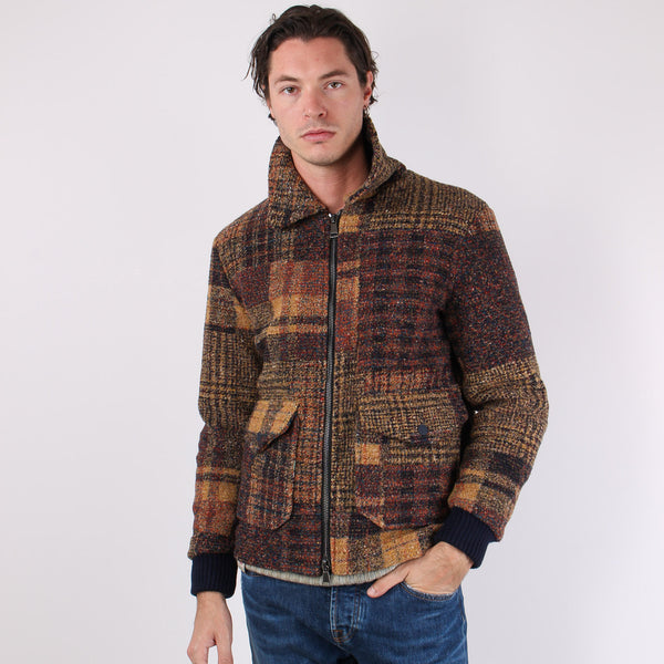 Giubbotto Corto Quadri Tasca T Ruggine-2