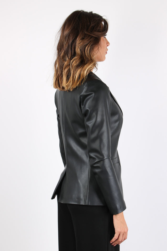 Giacca Ecopelle Sfiancata Nero-6