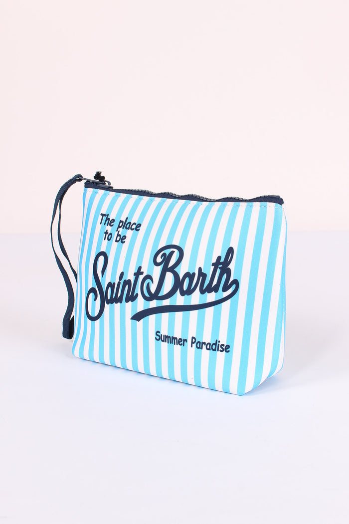 Aline Pochette Righe Mini Azzurro/bianco-4