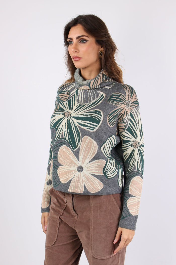 Collo Alto Stampa Grigio-3