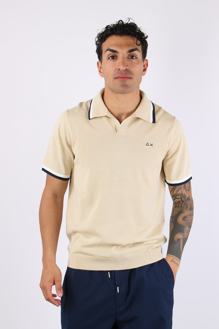 Polo Derby Filo Riga Contrasto Beige