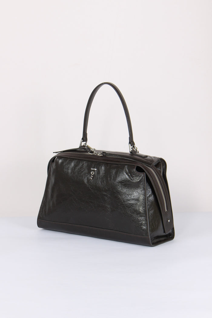 Maxi Trapezio Effetto Crinkle Dark Brown-2
