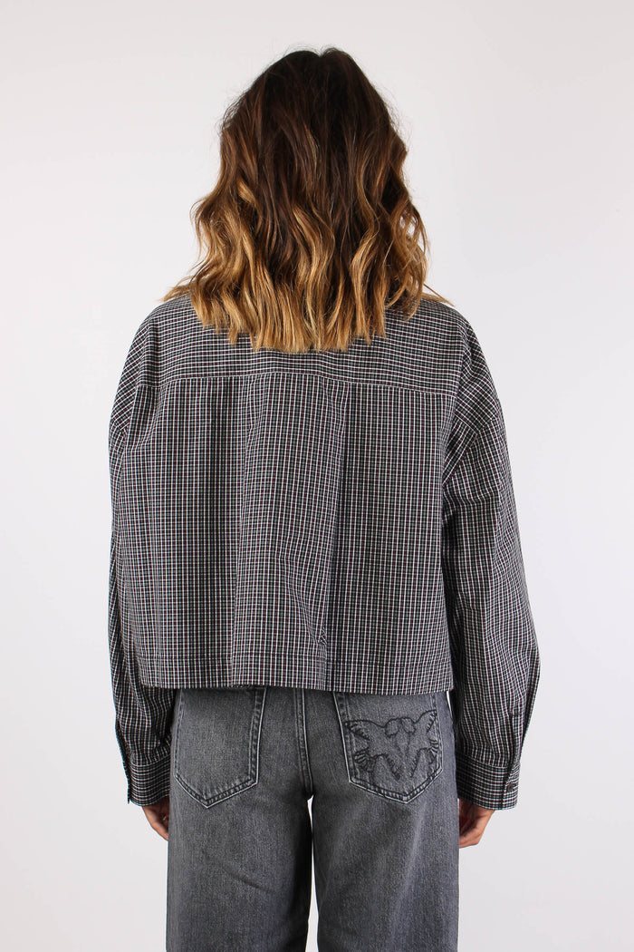 Carlina Camicia Cropped Ricamo Nero/bianco/rosso-4