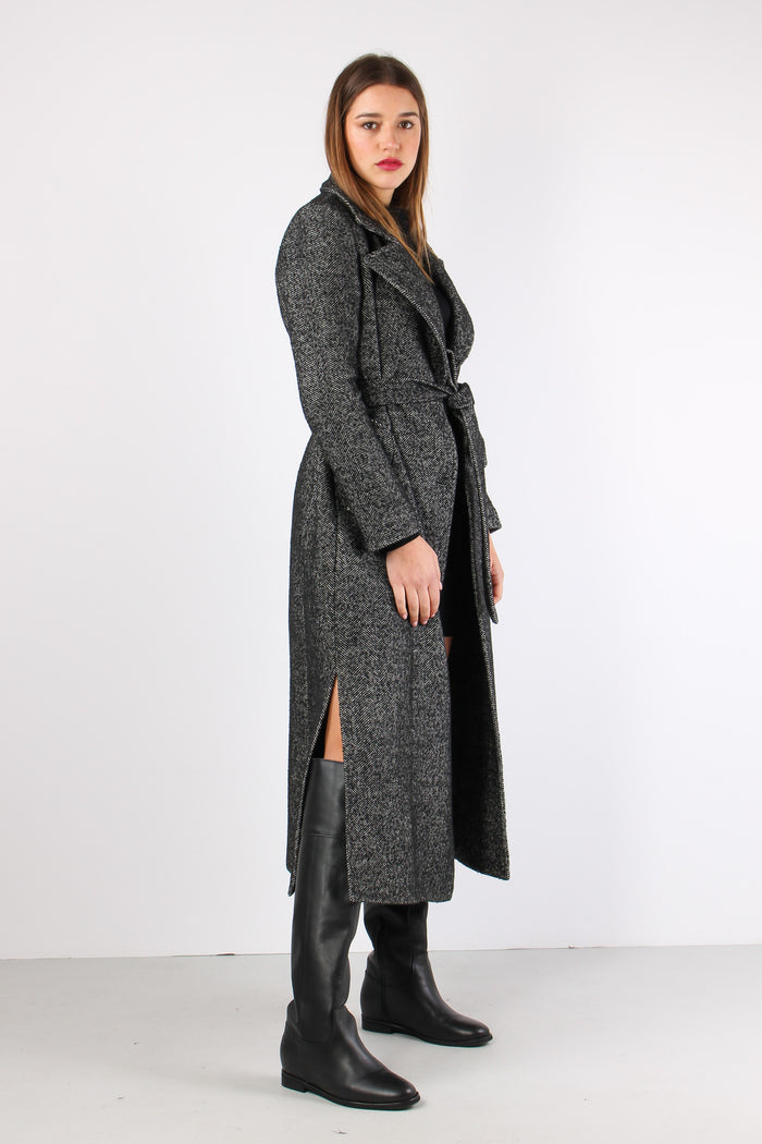 Cappotto Lungo Resca Nero/panna-6