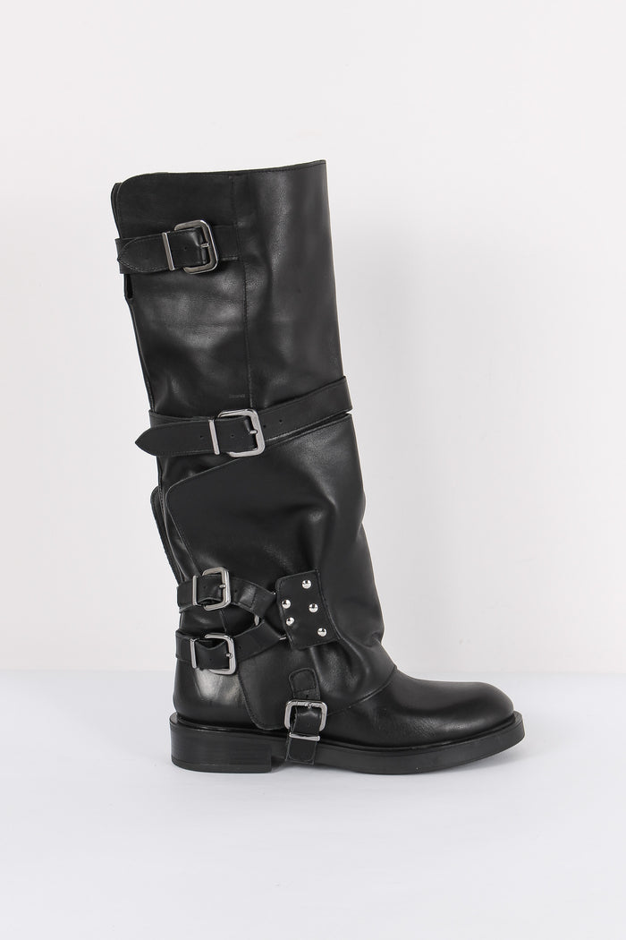 Stivale Multi Fibbia Nero