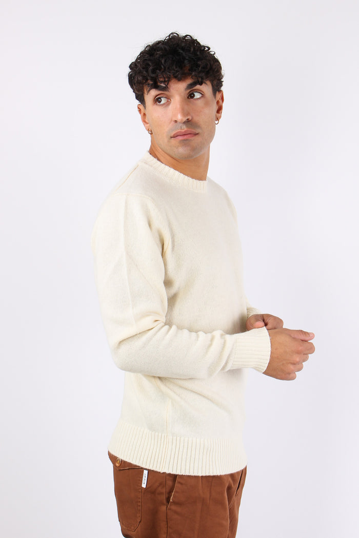 Maglia Girocollo Lambswool Panna-4